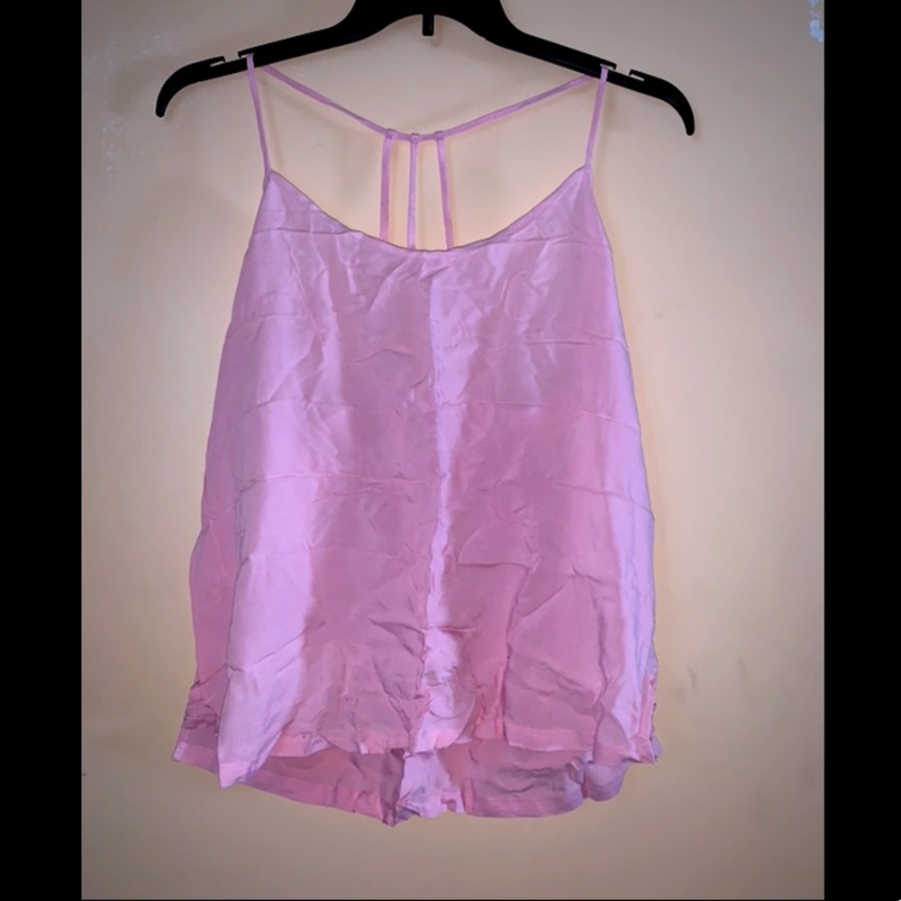 Pink cropped tank top
